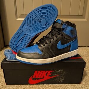 Nike Air Jordan 1 Retro High OG Black and Blue Sneakers